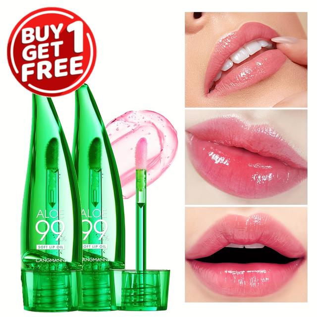 TEMU 2pcs-set Aloe Vera Color Changing Lipstick, Long Lasting Lip Care Nutritious Plumper Lip Balm Moisturizer Magic Temperature Color Change Lip Gloss Makeup