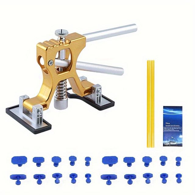 TEMU Professional Paintless Dent Repair Tool Kit - Adjustable Width Dent Puller With Golden Lifter For Car Dent Removal, Paintless Dent Repair System Suitable For Auto & Diy Use