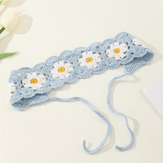 TEMU Knitted Floral Bandanas Headbands For Women Boho Stylish Headdress
