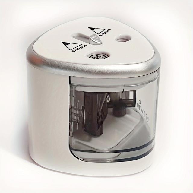 TEMU Electric Pencil Sharpener, Dual-hole Semi-automatic Pencil Sharpener For Students, Powerful Two-hole Pen Turner