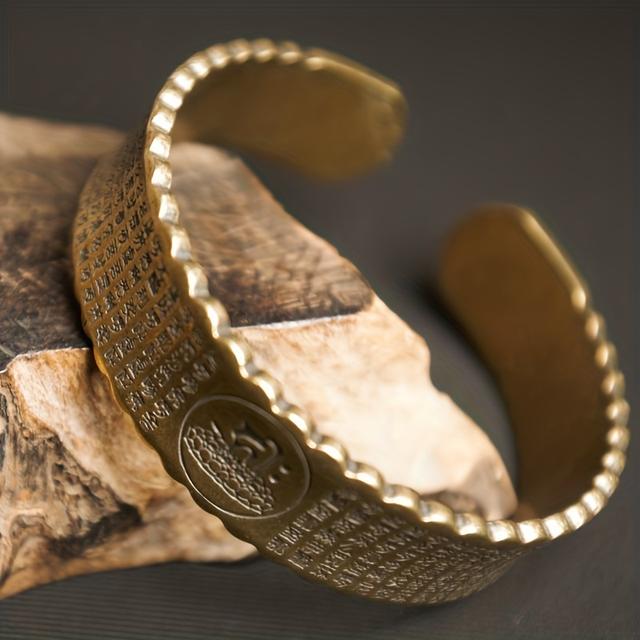 TEMU 1개 빈티지 순구리 럭키 트랜스퍼 여성용 남성용 팔찌 남성용 한 스타일 남녀 공용 개성 있는 하트 스루 팔찌 블론드 부자 럭키 참 팔찌 뱅글 오픈 팔찌 행운을 빌어요 여성용 남성용 주얼리 액세서리 선물