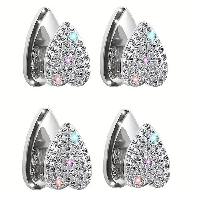 TEMU Set Of 4 Sparkling Mini , Decorative Wall-mounted Hooks, Cute Self-adhesive Wall Hooks, Mini With Rhinestones For The Dashboard, Suitable For Hats, Towels, Keys, And Headphone Cables (4pcs )