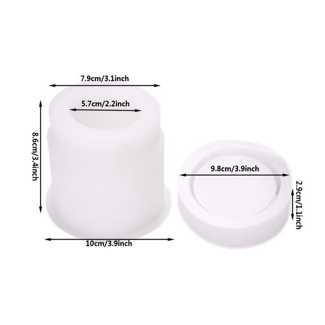 TEMU Moule Époxy Cristal pour Boîte de Rangement Ronde avec Couvercle, Moule en Silicone