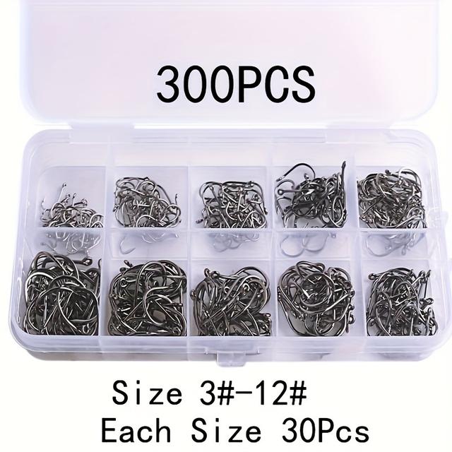 TEMU 100/200/300/400/500pcs Box Of Fish Hooks