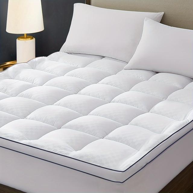 TEMU para Colchón de 1 Pieza para Dormir, Cubierta Refrescante y Extra Gruesa con Bolsillo Profundo de 8-21 Pulgadas, Capa de Colchón Acolchada Rellena con Microfibra, Ajustable Transpirable