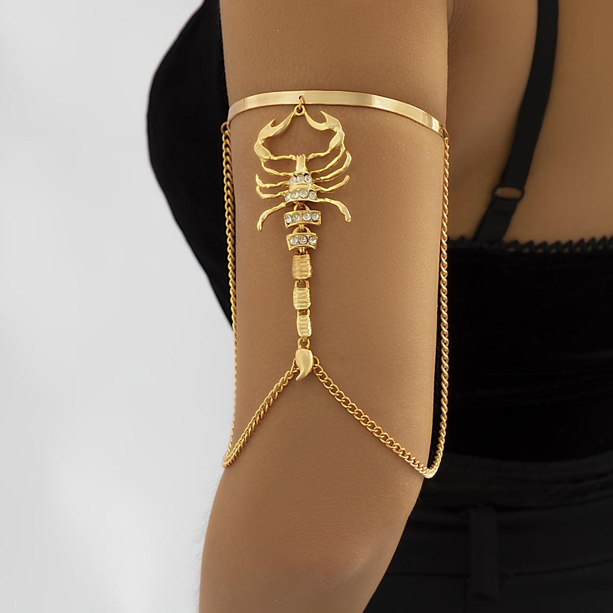 TEMU 1pc Dark Gothic Bangle Arm Ring, Individual Tassel Open Arm Chain Suitable For Women's Holiday Daily Ball Music Festival Banquet Wedding Any Occasion Wear, Gift For Friend