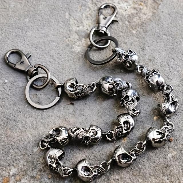 TEMU A Stylish Vintage Skull Pants Chain, Suitable For Men And Women, Designed For Jeans, Keys, And Wallets, Featuring A Fashionable Gothic Motorcycle Accessory