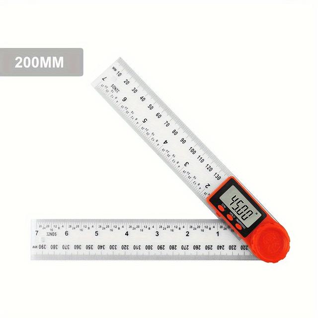 TEMU Digitaler Winkelmesser 2-in-1 Digitaler Gehrungsschneider Winkelmesser, ABS Winkelmaßstab, Hochpräzises Gehrungswinkel-Messwerkzeug für Holzverarbeitung, Metallverarbeitung, , Bauwesen