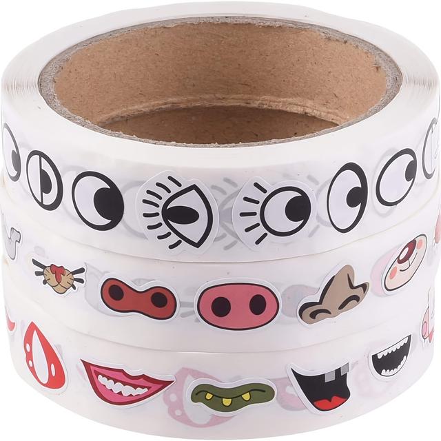 TEMU 3rolls Self Adhesive Dragon Animal Eye Googly Wiggle Eyes For Diy Craft Sticker School Classroom Arts Crafts Decoration School Supplies Home Hallowen Decor