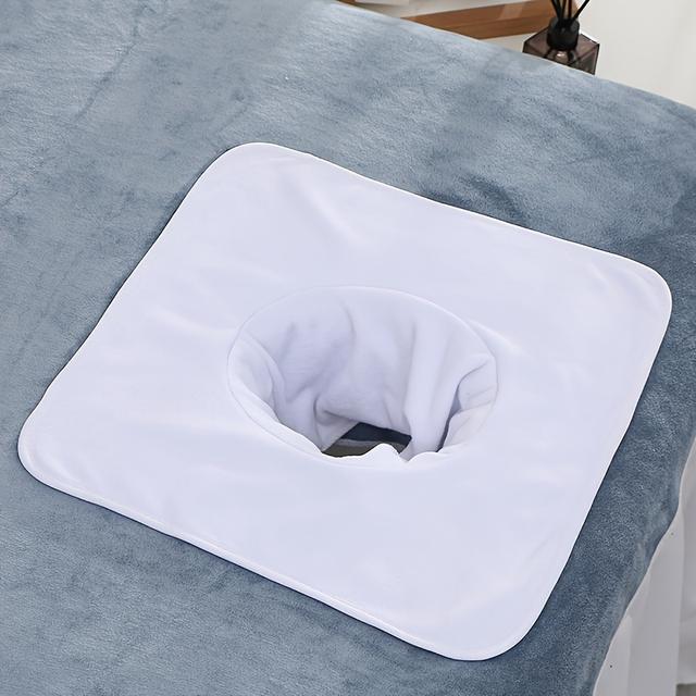 TEMU 1pc Massage Face Towel With Face Breathe Hole Soft Massage Bedspread Towel Hole Towel Cloth