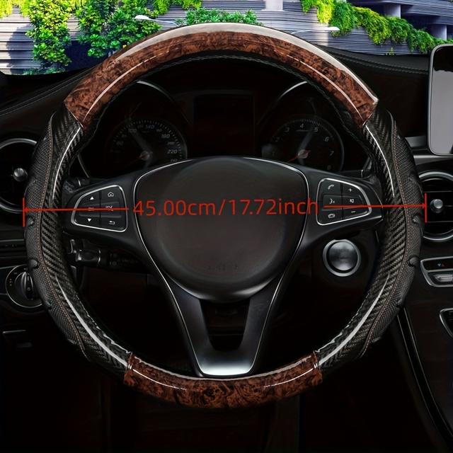 TEMU Steering Wheel Cover Compatible For 17/18/19 Inch Wheels - Anti-slip Thin Microfiber Pu Leather With & Marbled, Rubber , Non-slip Grip, All- Car Steering Wheel Cover For Trucks & ( Fit)