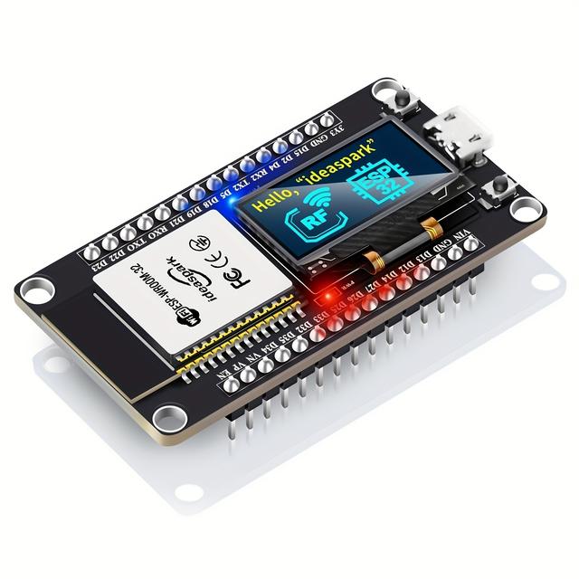 TEMU Ideaspark® Esp32 Development Board Featuring A Built-in Inch Oled Display, Driver, Wifi+ble Wireless Module, And Micro Usb, Compatible With /micropython (solder Pin)