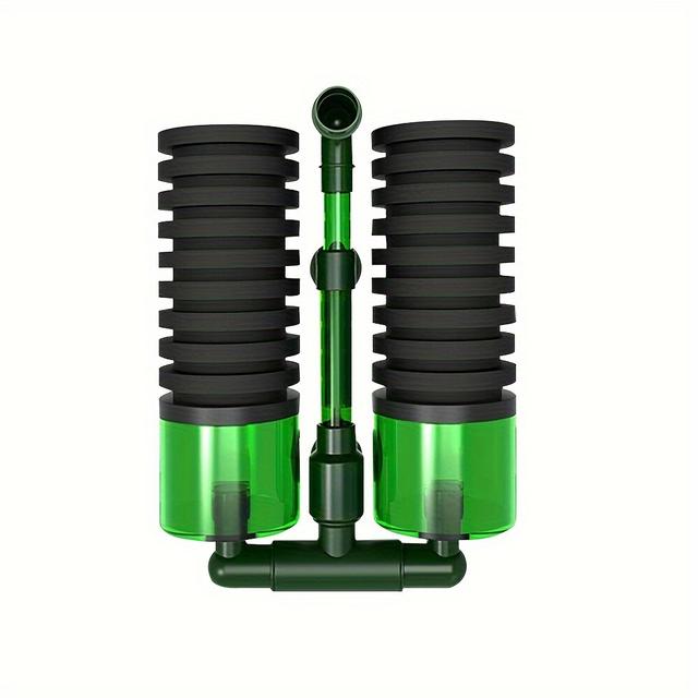 TEMU Dubbelhuvud Akvariesvampfilter med Luftpump - -Elektrisk, Nödvändigt Tillbehör för Fisktank, Akvariefilter