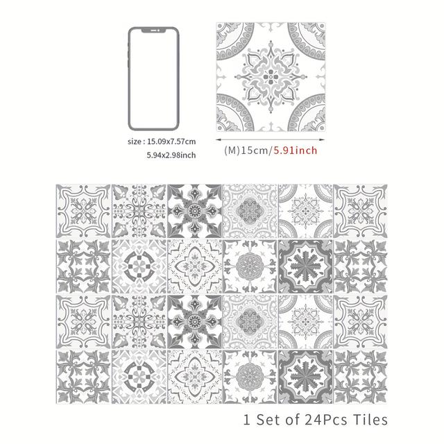 TEMU 24pcs Decals - Stickers For Kitchen, Bathroom,