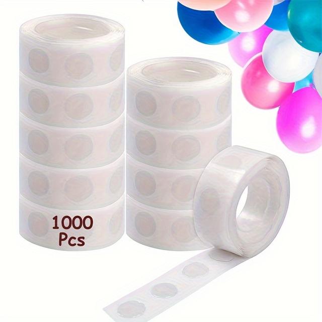TEMU 1000pcs Clear Double-sided Adhesive Dots - 10 Rolls, Removable & Versatile For Balloons, Crafts, Wedding Decorations