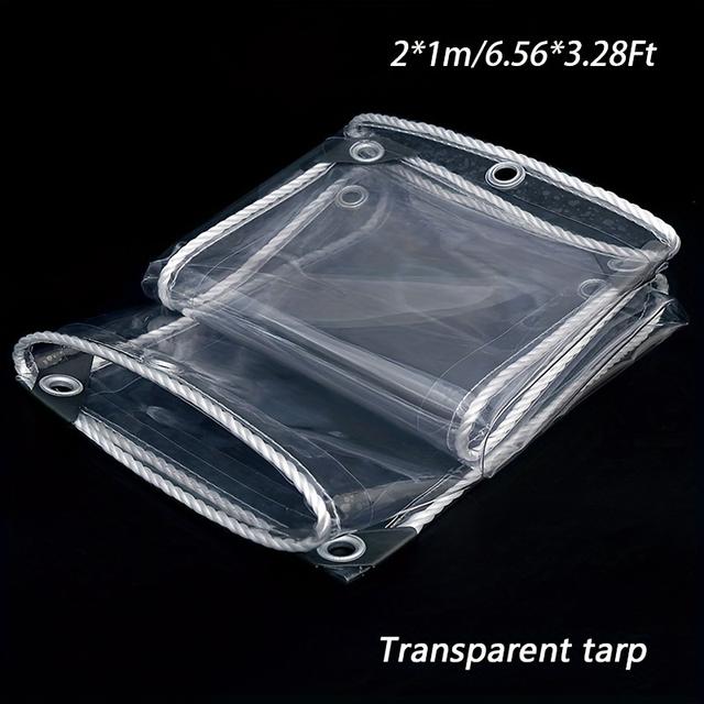 TEMU Klare PVC-Plane, Transparente Plane, Verdickte PVC-Schutzabdeckung für Gewächshäuser, für Gartenküche Hinterhof Funkfenster zu Allen Jahreszeiten, 2*1m/6.56*3.28ft, 3*2m/9.84*6.56ft