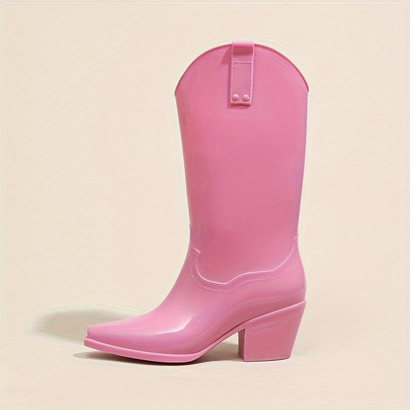 TEMU Women's Pink Pvc Waders That Are Soft, Non-slip, Moisturizing, Warm, And Stylish, Designed For Adults With High Heels