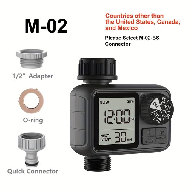 TEMU 1pc Eshico M02 Water Timer Sprinkler With Manual/automatic 2 Watering Suitable For Different Outdoor Scenes 4.72 * 3.94 * 2.56in