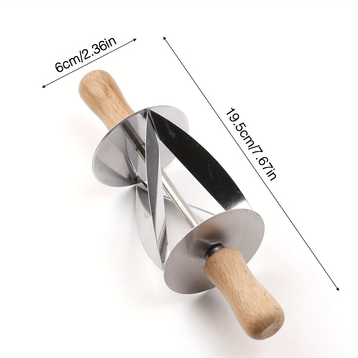 TEMU 1pc Croissant Cutter, Rolling Stainless Steel Croissant Dough Cutter, Croissant Slicer, Triangle Dough Horn Bread Baking Tool