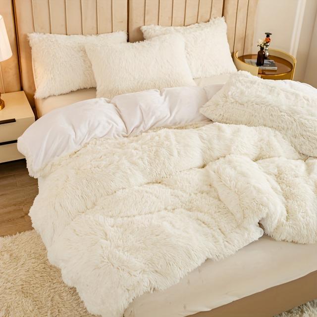 TEMU 3pcs Duvet Cover Set, Solid Bedding Set, Soft Comfortable Duvet Cover, For Bedroom, (1*duvet Cover + 2*pillowcase, Without Core)