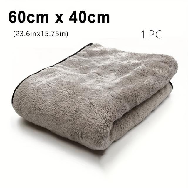 TEMU Microfiber Towel Car Wash Cloth Door Window Care Thick Strong Water Absorption, For Automobile Accessories