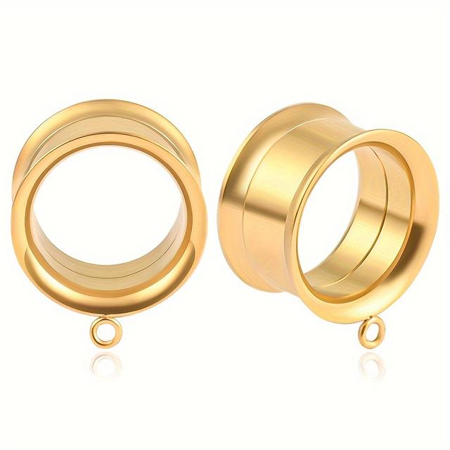 TEMU 2 Stück Edelstahl Ohrring Dangle Ohrhörer Piercing Schraub Tunnel Stretchers Körper Schmuck Ohrringe Expander für Geschenk