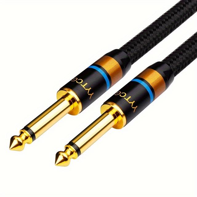 TEMU Aux Câble de Guitare 6,5 Jack 6,5 Mm Vers Câble Audio 6,5 Mm Aux 6, Câble Pour Mélangeur de Guitare Stéréo Amplificateur Câble de Haut-parleur