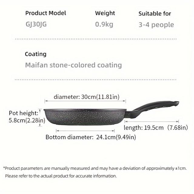 TEMU COOKER KING -aanbak Koekenpan, Omeletpan, -vrij Gezond Kookgerei, Inductiebestendig, Krasbestendig, Makkelijk Schoon te Maken, Ideaal voor Biefstuk & Groenten