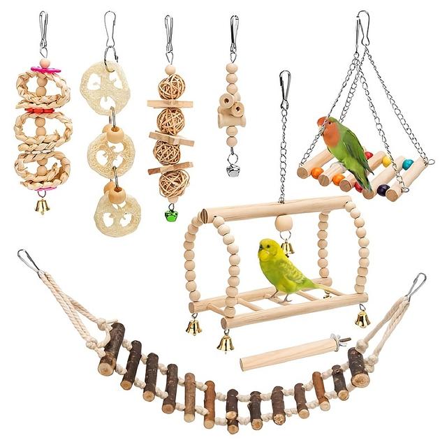 TEMU Bird Toy Supplies Swing Stair Climbing Exercise Puzzle Chew Teeth Small And Medium Parrot Toys