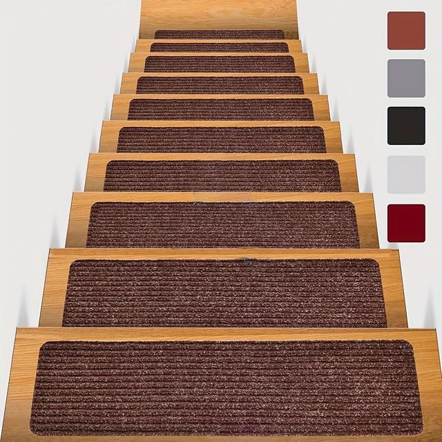 TEMU 15pcs Stair Non-slip Rugs, Stair Tread Safety Rugs, Non-slip Indoor Rugs For, Elderly And Pets, With Reusable Adhesive, 8 X 30 Inches