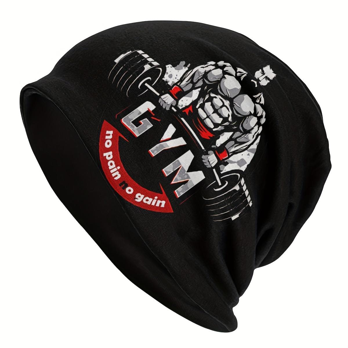 TEMU Bodybuilding Gym Beanies Thin Men Turban Bonnet Polyester Hats