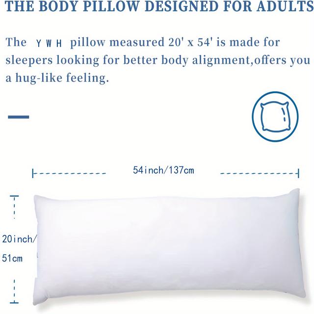 TEMU 1 Stück Doppelpaar Langkissenkern, Ganzkörper-Seitenliegerkissen, Weiche Polyesterfüllung, Gute Elastizität, Kein Verklumpen, Geruchsfrei, Geeignet für Wohnzimmer Schlafzimmer