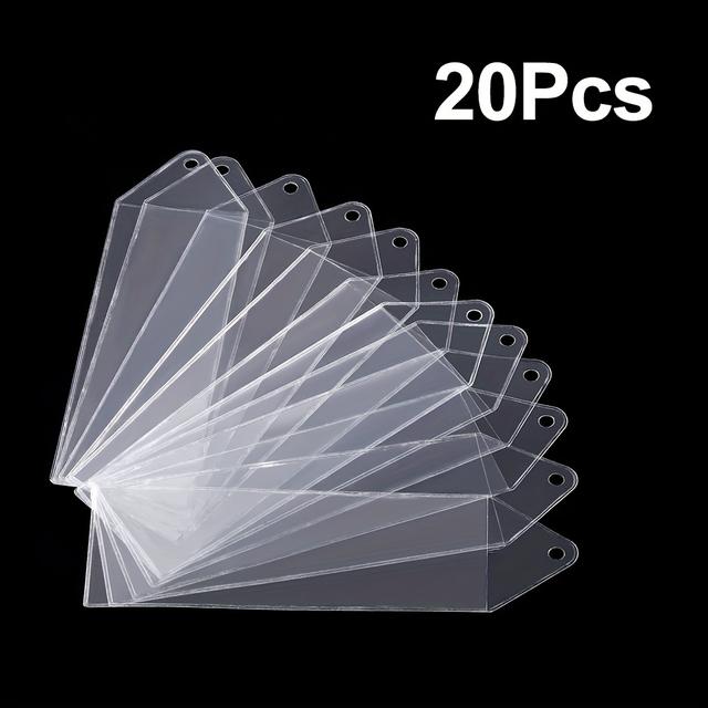 TEMU 10/20pcs Fundas Transparentes para Marcadores de Libros, Soporte de Plástico en Vinilo con Agujero para Decoración de Regalos de Boda, San Valentín, Fiestas y Favores