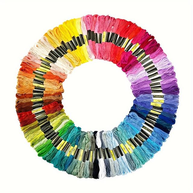 TEMU ไหมปักครอสติช 8 เมตร 6 เส้น จำนวน 200 ม้วน มี 200 สีให้เลือก