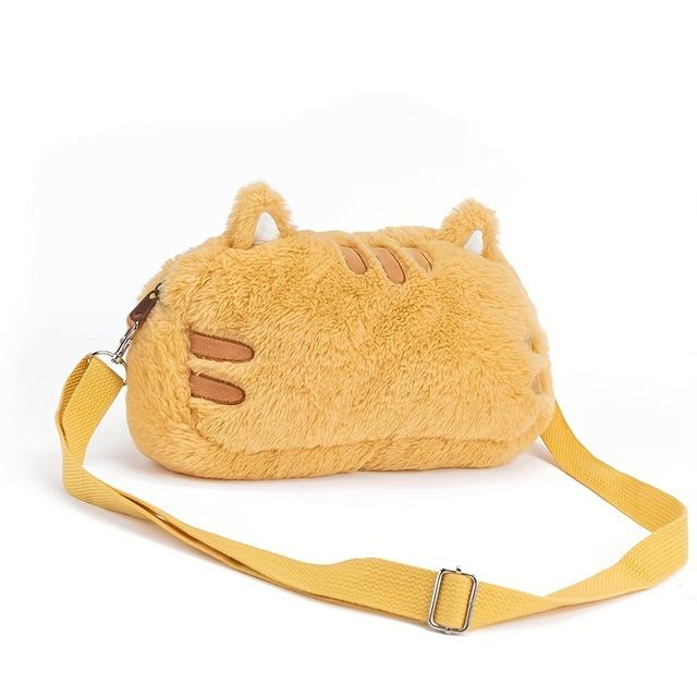 TEMU Cute Fat Cat Plush Bag Compatible With Switch Oled/switch Lite/switch Game Accessories Storage Case With Shoulder Strap