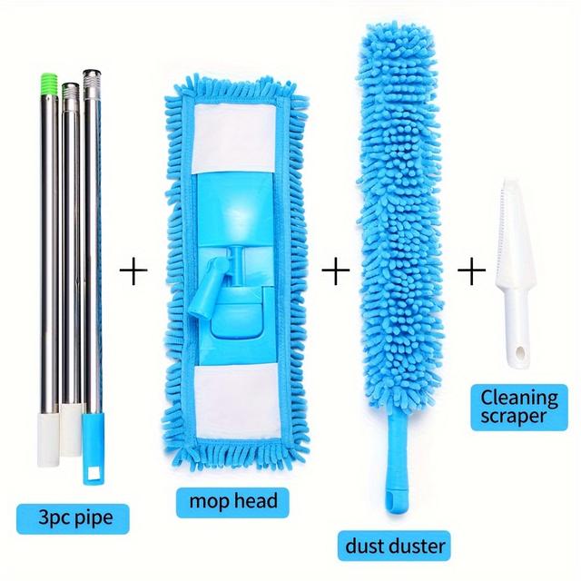TEMU 3pcs, Mop Dust Duster Cleaning Kit, Detachable Chenille Mop, Cleaning Tools, Cleaning Supplies, Household Gadgets. Halloween And Christmas Deep Cleaning