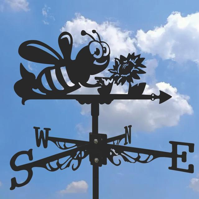 TEMU Versatile Metal Wind Vane - Artistic Outdoor Garden & Yard Decor, Indoor/outdoor Wrought Iron Craft Statue, Home Decor, Courtyard