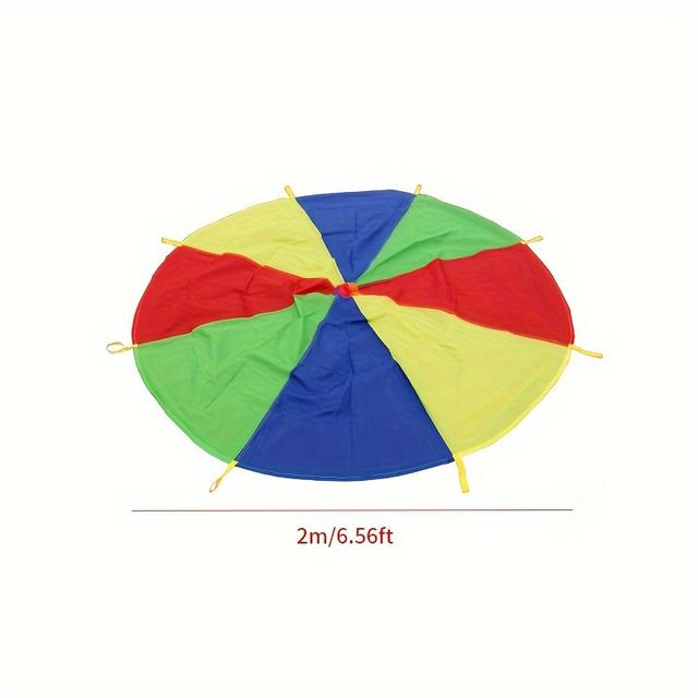 TEMU 1pc 2m/ /3.6m Colorful Hand-thrown Parachute, 78.74in/118.11in/141.73in Physical Training Equipment, For Sports, Outdoor Activities And Game