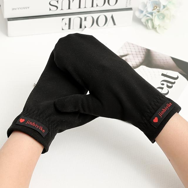 TEMU Pánské bezprsté rukavice na podzim a zimu, plnoprstý teplý design, jednoduché elastické tenké teplé, párové dámské venkovní rukavice s krytím rukou