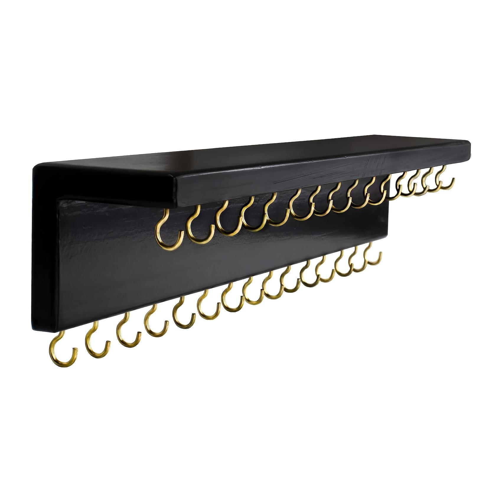 TEMU Organizador de Joyería de Pared de Madera de Pino Rústica con 30 Ganchos, Diseñado para Guardar Collares y Cosméticos, para Sujetar Collares y Pulseras, Organizadores de Joyería