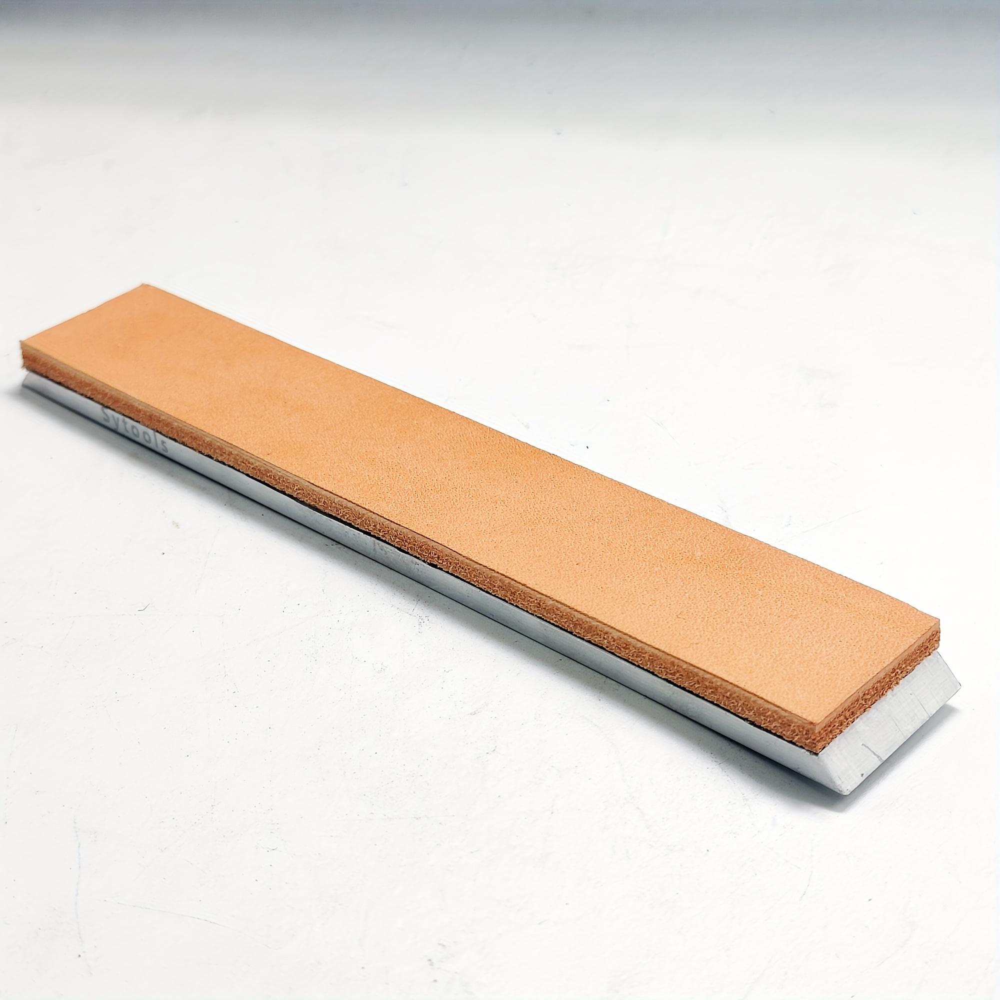 TEMU Leather Honing Strop With Aluminum Alloy Base 6" X 1" Knife Stropping Block For Pro Knife Sharpener Knife Polishing