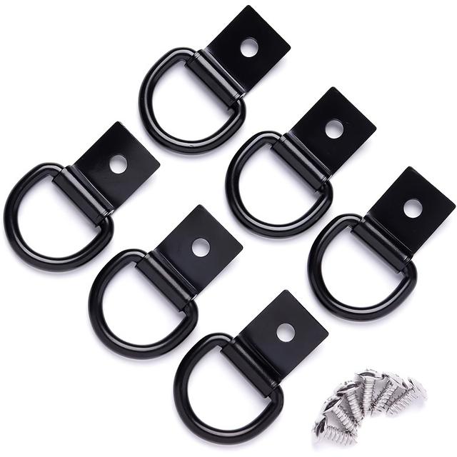 TEMU D-ring Tie Down Anchors 1/4" Iron Tie Down Hooks For Truck, Trailer, Camper, Warehouse, Garage, Cargo Control Surface Mount, D Ring With Screws