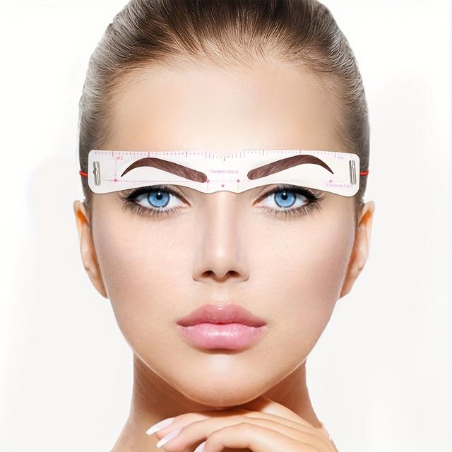 TEMU Eyebrow Stencil, 12 Styles Eyebrow Shaper Kit, Reusable Eyebrow Template With Strap, 3 Minutes Makeup Tools Equipped With Fixing Belt, Exquisite Tool