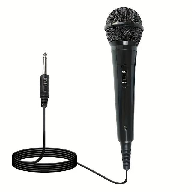 TEMU Dynamic Wired Microphone Trolley Audio Karaoke Performance Pull Box Audio Singing Ktv Conference Handheld .5mm Plug