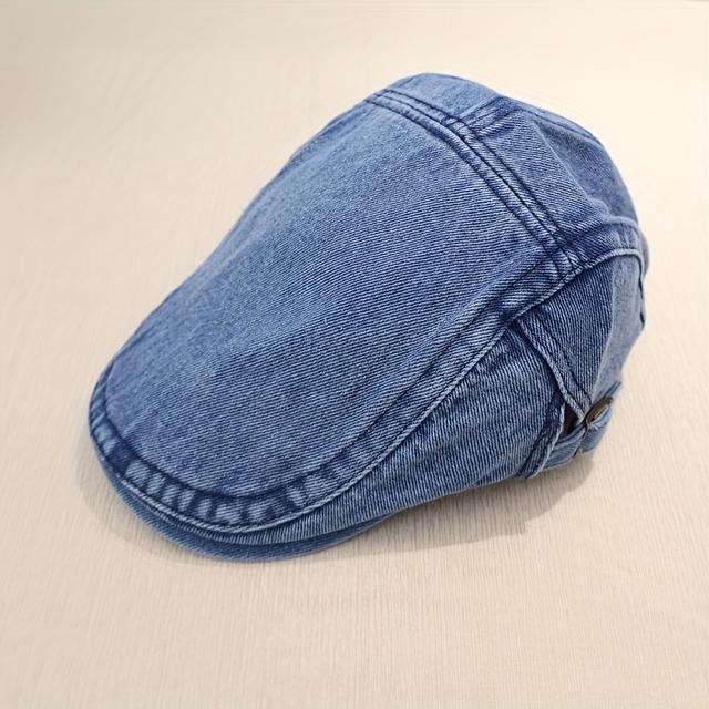 TEMU [Elección Popular] Gorra de Béisbol Retro de Mezclilla para Hombre, 1pc, Sombrero Boina Ajustable Versátil y de Moda para Jóvenes