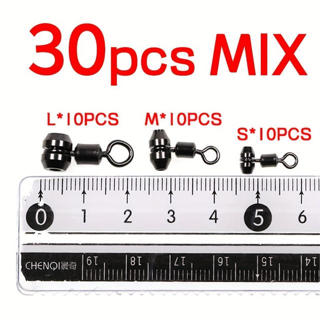 TEMU 10/30 pezzi a 3 vie con cuscinetto a rotazione a 360° per impieghi gravosi, a croce per linee da pesca, connettore per montature da pesca S/M/L