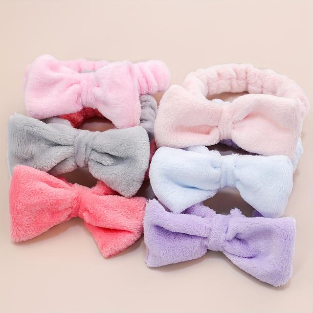 TEMU 6 Fleece Hair Bands For Women, Plush Headbands For Washing Face And Hair Additions