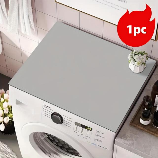 TEMU 1pc Washer Or Dryer Top Mat Cover, Anti-slip Washing Machine Dust-proof Top Cover. Black Washer Dryer Top Covers For Kitchen Laundry Room Hotel