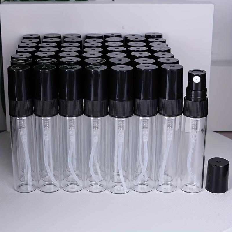 TEMU 50 piezas de cuerpos de botella de vidrio de 2 ml/3 ml/5 ml/10 ml con boquillas de pulverización , esprays de perfume reutilizables, portátiles para viaje