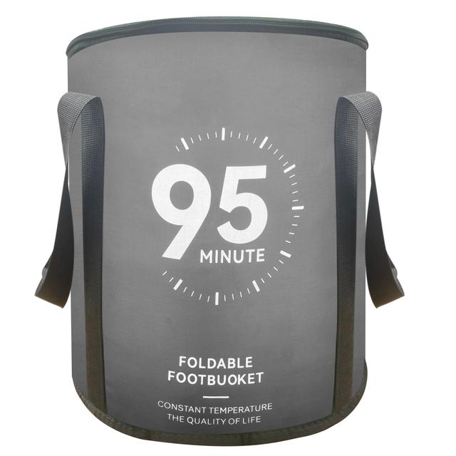 TEMU 1pc Aluminum Folding Foot Bath Basin, Portable Bag With Handle, Home And Travel , No Battery Required